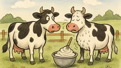 Witz: Zwei Kühe stehen auf der Wiese…