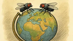 Witz: Zwei Fliegen treffen sich auf dem Globus